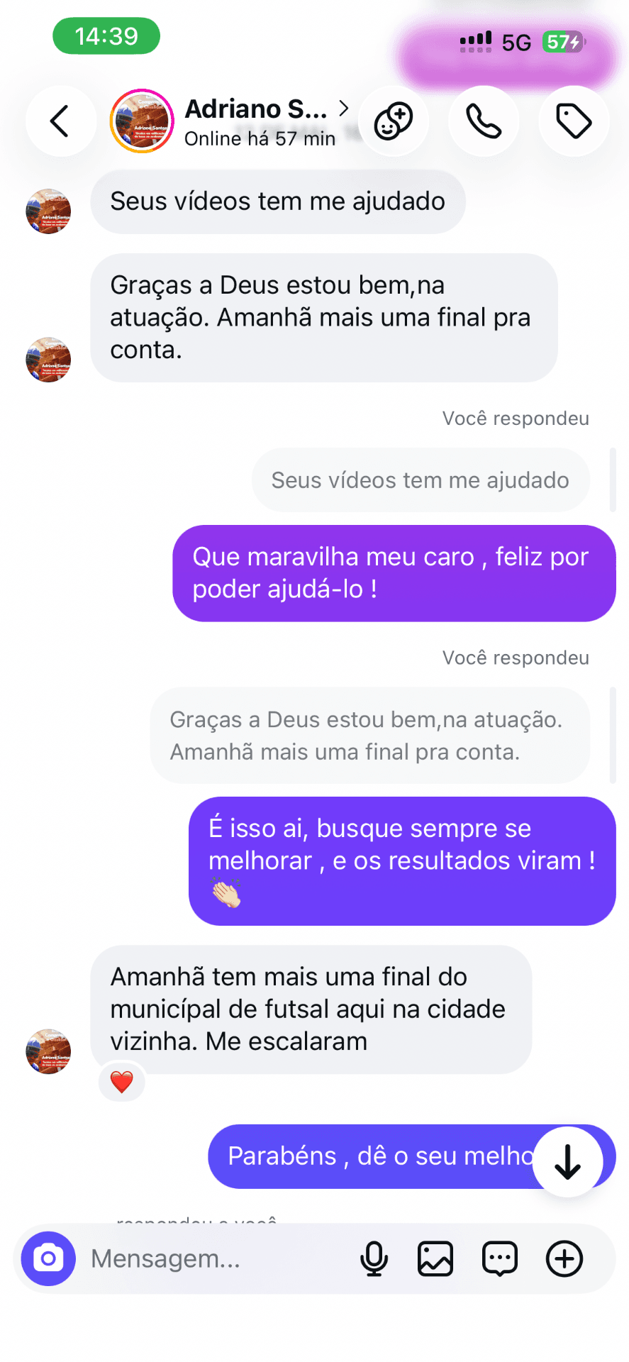 Relato real de participante do treinamento