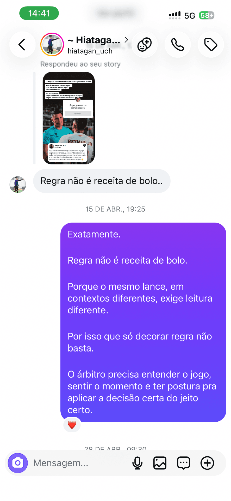 Relato real de participante do treinamento